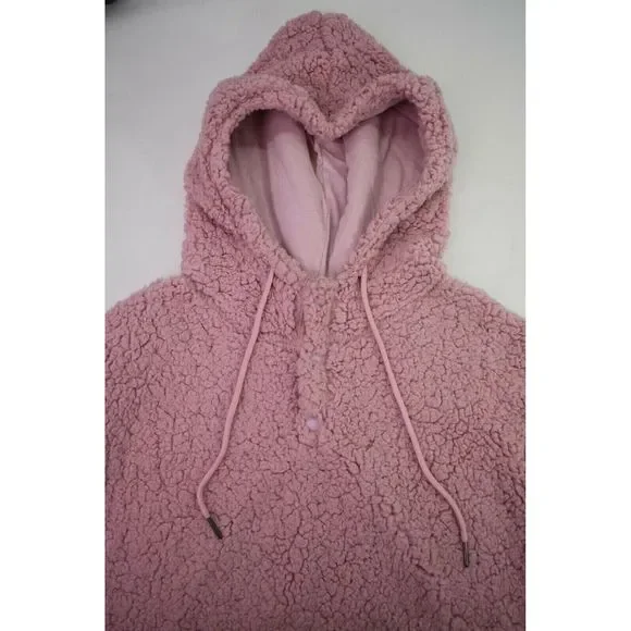 Z By Zella Womens Rare Form Faux Shearling Pullover Hoodie Funnel Long Sleeves M - Picture 3 of 7